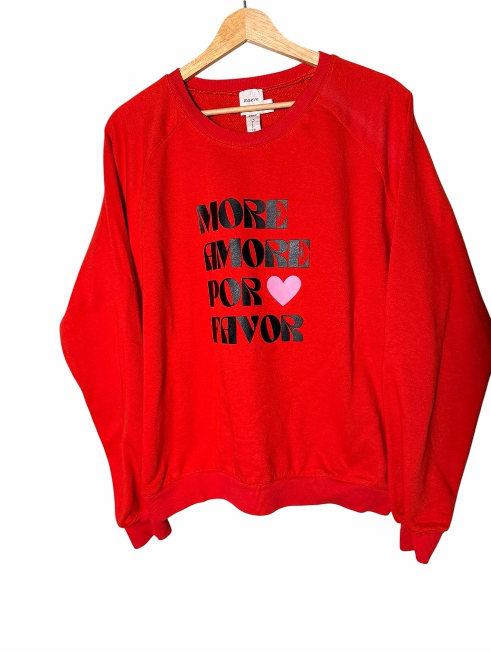 Maeve Red Crewneck Sweatshirt More Amore Por Favor